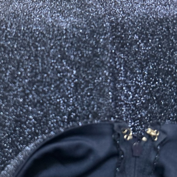 Strapless Glitter Blue Dress - Picture 6 of 12